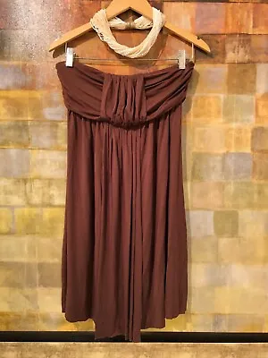 VENTTI Brown Mahogany Strapless Bandeau Top Sundress Size L (10-12) NWT Msrp$50 • $19.95