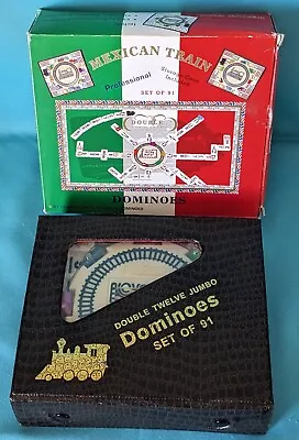 Mexican Train Dominoes Professional Set Of 91 In Storage Case • $39.99