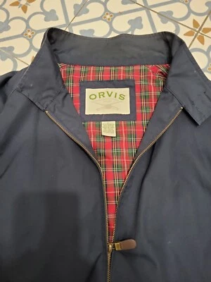 £47.50 • Buy Orvis Tartan Lined Bomber Harrington Jacket Blue Men's Size Large Smart Casual 
