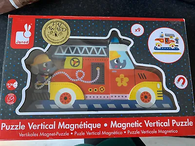 Janod Magnetic Vertical Puzzle Fire Engine • £9