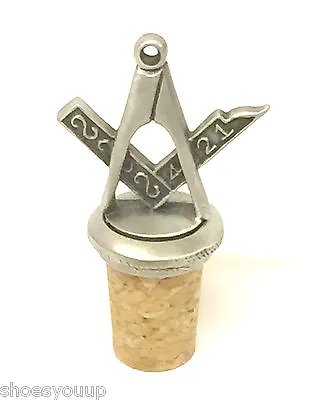 MASONIC Square And Compass No G Bottle Stopper Great Gift Idea - Wine Whisky • £12.99