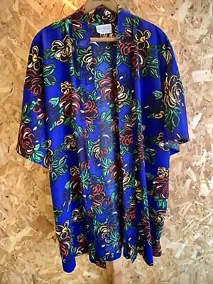 $11.09 • Buy Val Mode Lingerie Vintage Multicolor & Floral Robe Kimono Size Small