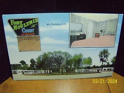 1940-50s Fort Moultrie Court Mt Mount Pleasant SC S Carolina • $4.80