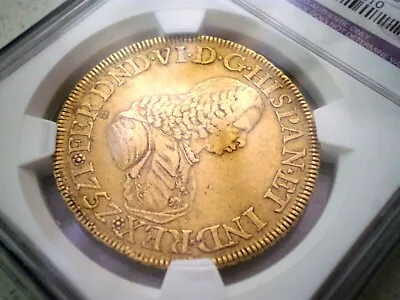 1757 Colombia 8 Escudos Rare Counter Mark Spanish Colonial Gold Coin Ngc • $5999