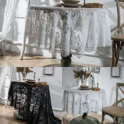 $22.57 • Buy Vintage Round Lace Tablecloth Wedding Dining Room Party Table Cloth Cover Decor