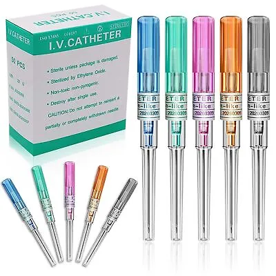 5 Pcs Disposable Professional I.V Catheter Body Piercing Sterile Needles 14G-22G • $7.33