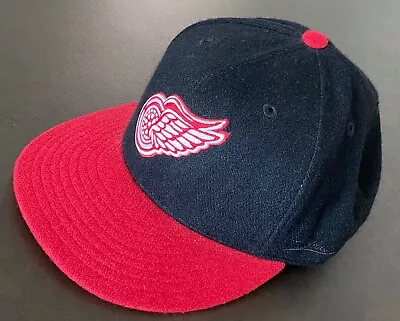 Mitchell & Ness Cap NHL DETROIT RED WINGS Red/Black Fitted 7-1/8 WOOL Blend • $16.87