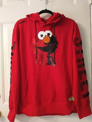 NWT DeKryptic Sesame Street Boosted Art Sequin Elmo Red Hoodie Women's X-Large • $41.65