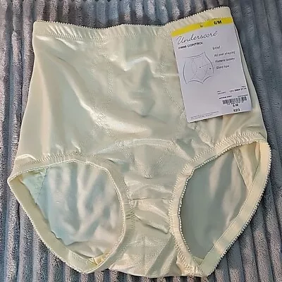 Underscore Firm Control Briefs Sz 6 M Antique Shiny Panty JCPENNEY Nylon Spandex • $16.99