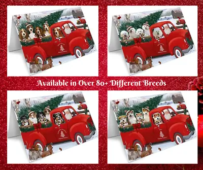 Christmas Santa Greeting Cards With Dog Cat Pet Photosinvitation Card Red Truck • $43.99