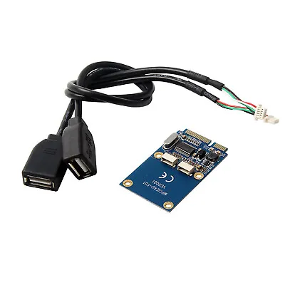 1Pcs Mini PCI-E PCI Express To 5 Pin Dual USB 2.0 Adapter Riser Expansion Card C • $8.74