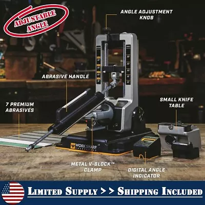 Professional Precision Adjust Knife Sharpener Metal V-Block Clamp Ceramic Rod • $277.95