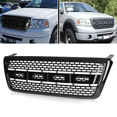 For 2004-2008 Ford F150 Grill Raptor Style Front Grille Glossy Black Bumper Mesh • $69.59