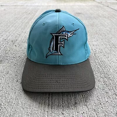 Vintage Florida Marlins SnapBack Hat Cap Blue Black The G Cap • $20