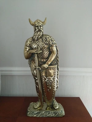 £80 • Buy Vintage Solid Brass Nordic Viking Norseman, Figure/Statue - RARE