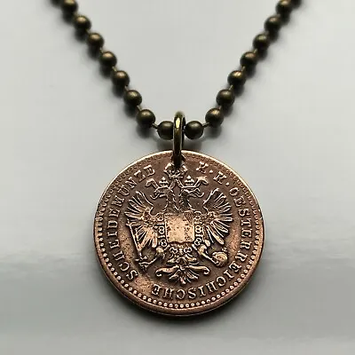 1881 Austria Kreuzer Coin Pendant Double Eagle Habsburg Vienna Salzburg N000194 • $27.99