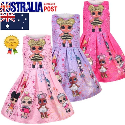 $23.99 • Buy Kids Girls LOL Dress Summer Sleeveless Party Swing Dresses Clothes Age 4-9Y AU