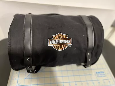 HARLEY-DAVIDSON MOTORCYCLES Black Canvas Storage/Utility Roll Up Bag 8 Pouch • $38