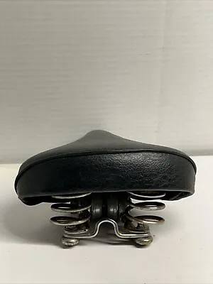 Vintage Huffy Viscount Bicycle Saddle Bike Seat 7 Long  Dual Short Spring Black • $21.21