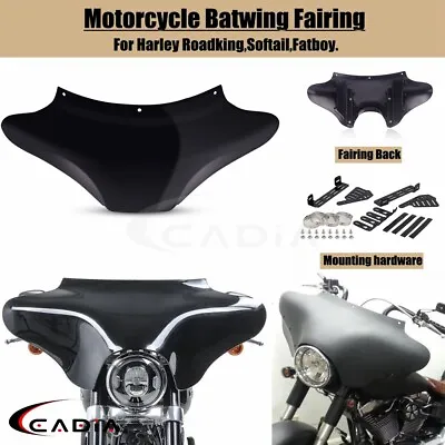 Vivid Black Front Batwing Outer Fairing For Harley Touring Road King FLHR FLHX • $318.43