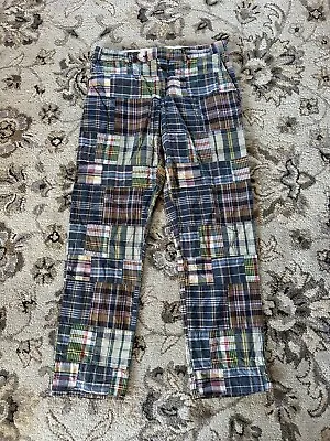 POLO RALPH LAUREN VintagrPlaid Patchwork Pants Mens Size 34x32 Red Madras Chino • $89.99