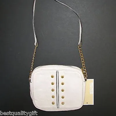 New Michael Kors Astor Vanilla White Leather Chain Crossbody Shoulder Hand Bag • $149.99