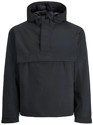 Jack Jones Mens Jacket Anorak Pullover Jacket Black Casual Drawcord Jacket • £19.99