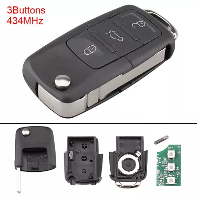 3 Button Remote Key Fob ID48 Chip Fit For VW Golf Passat B5 B6 Polo Skoda Beetle • $10.56