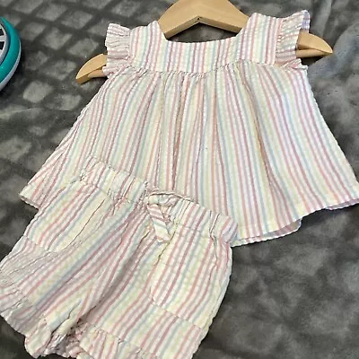 River Island  Nutmeg John Lewis Gap Baby Girl Summer Romper Suits 0-3 & 6-9 Mths • £3.50