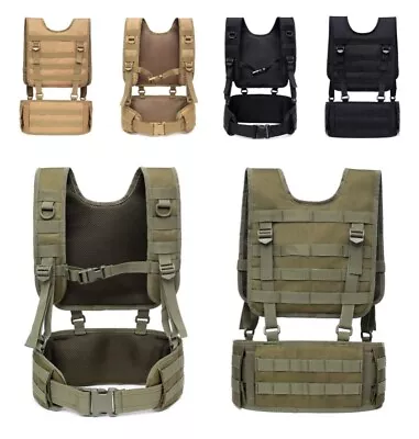 Suspenders Hunting   Vest Chest Rig Tactical H-Harness Shoulder Waist Belt • $36.02