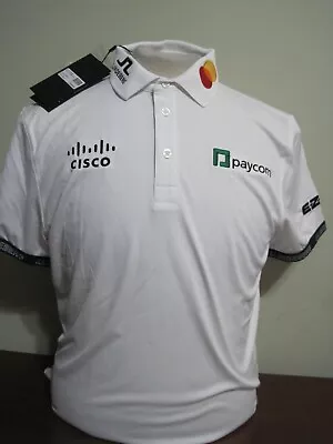 J. Lindeberg Guy Mens White Medium Tour Issue Hovland Golf Polo Shirt NEW NWT • $99.99