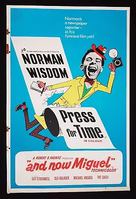 PRESS FOR TIME (1967) Original UK Double Crown Poster NORMAN WISDOM • £15