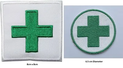 Green First Aid Cross Embroidered Iron Sew On Cloth Patch Medical Badge Transfer • £2.99