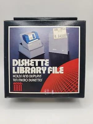 Vintage Acco Diskette Library File 50776 Holds & Displays Ten 10 Micro Diskettes • $18.49