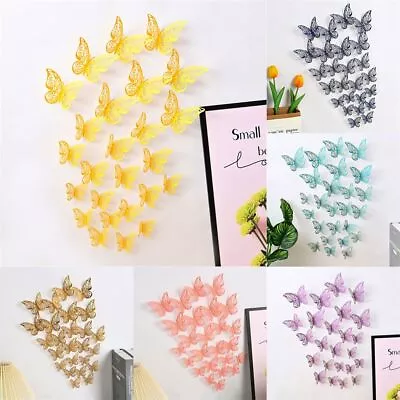$2.99 • Buy Wall Decals Wall Art Decor 3D Butterfly Stickers Hollow Butterflies Decals