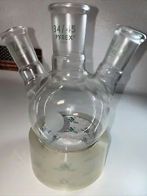 $30 • Buy PYREX 34/45 24/40 500ml 3-neck Round RB Vacuum Distillation Flask Lab Glass Ace