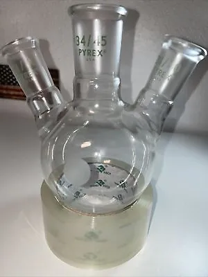 PYREX 34/45 24/40 500ml 3-neck Round RB Vacuum Distillation Flask Lab Glass Ace • $30