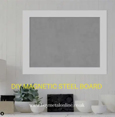 Galvanised Magnetic Board / Notice Board Flat Sheet Metal DIY Kids Magnet Board • £15.29