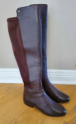 NEW Michael Kors Women Natural Real Leather Knee-High Riding Brown Boots Size 6 • $79.99