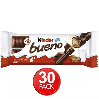 30 X43g Kinder Bueno Milk Chocolate Wafer Hazelnut Treat Easter Work Kids School • $72.81