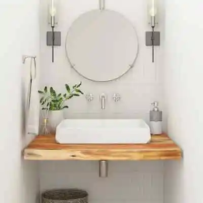 Bathroom Countertop Vanity Top Worktop Rectangular Solid Wood Acacia VidaXL • £53.99