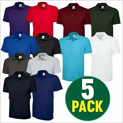 5 PACK Uneek Unisex Active Poloshirt Polycotton Casual Staff Workwear Polo Shirt • £26.37