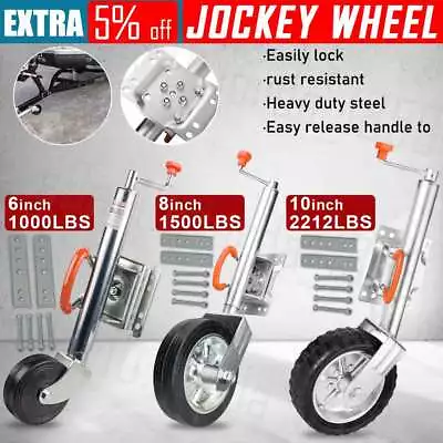 1000-2212lbs Trailer Jockey Wheel Swing Up Rubber Wheel Caravan Boat 6-10inch AU • $52.99