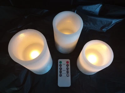 £5.99 • Buy Authentic Flame White & Silver Candles X3 With Remote & Batterys