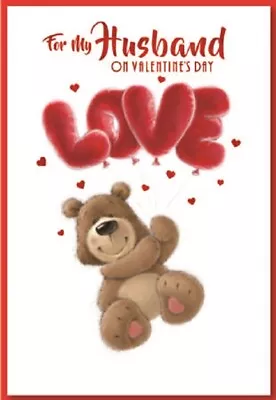 HUSBAND VALENTINES CARD LOVELY WORDS VALANTINES BEAR VALENTINE QUALITY 14cmx20cm • £2.39