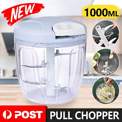 Manual Garlic Onion Chopper Meat Mincer Fruit Vegetable Cutter Shredder Blender • $15.95