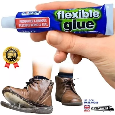 Flexible Glue 36g Strong Adhesive Shoes Trainers Clothes Fabric Boot Sole • £3.79