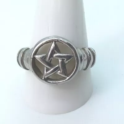 Mens Celtic Wiccan Pagan Pentagram Star Ring Stainless Steel Jewelry • $15