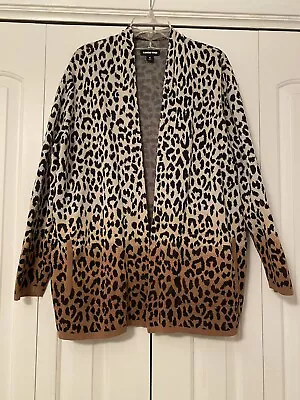 $30.88 • Buy Lands' End Size XL Animal Print Open Front Long Ombre Cardigan Sweater