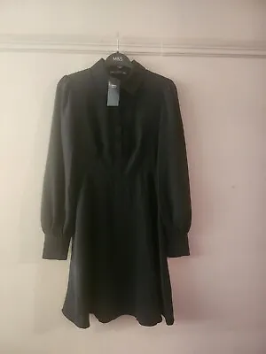 Marks And Spencer Ladies Black Shirt Dresssize Uk 6 • £19.99